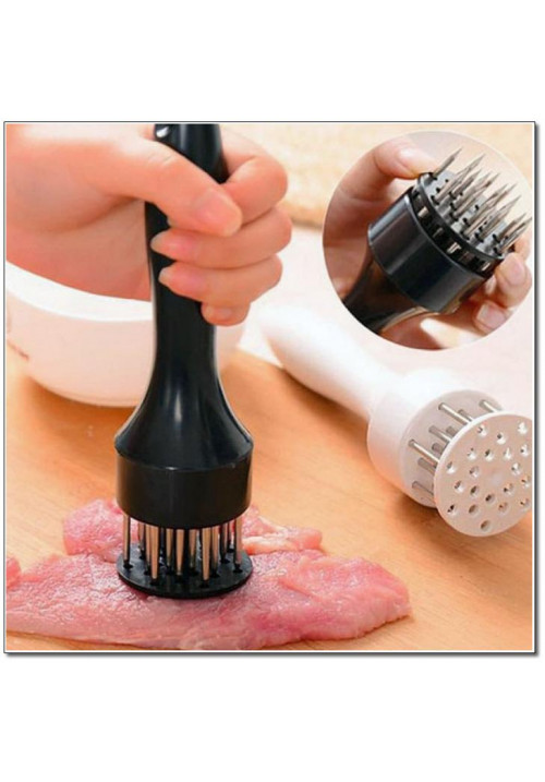 Meat tenderizer with needles black (not quality product but it'll do the work to break meat tissue w/out a mess)